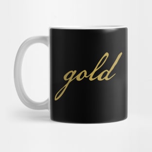 Gold Christmas Gift Minimal Typography Gold Script Mug